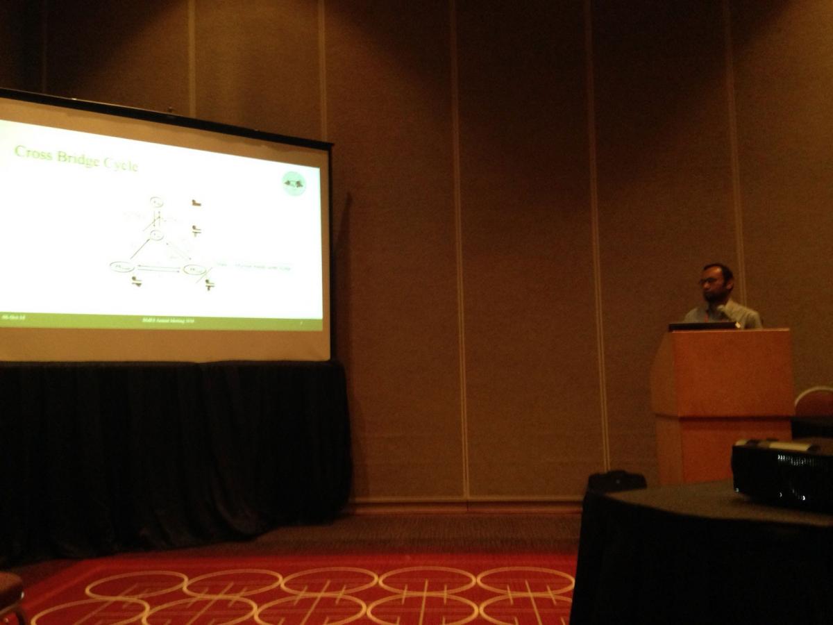 Photo of Shavik presenting his research at the BMES 2016 conference